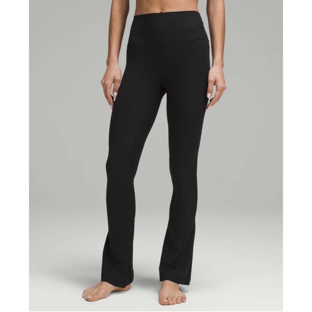 Lululemon Align High Rise Ribbed Mini Flared Pants Size 6 Black W5GA8S Excellent